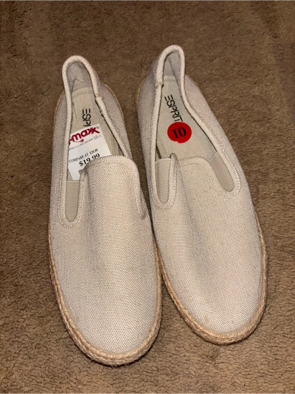 Esprit Beige Canvas Slip-On Espadrilles